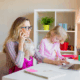 Mom working from home